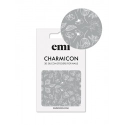 Charmicon 3D Silicone Stickers 177 White Flowers