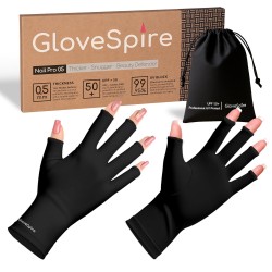 GloveSpire UV nagų pirštinės nuo saulės, juodos