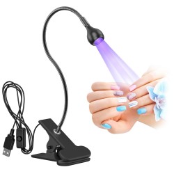 AISEELY UV LED nagų lempa su spaustuku, juoda