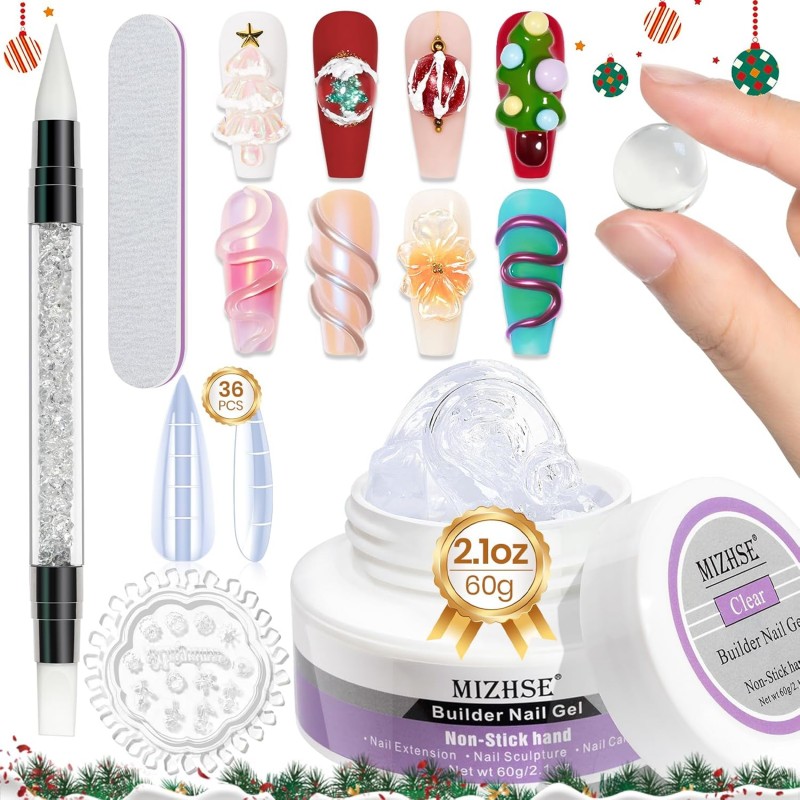 MIZHSE 60 g skaidrus 3D modeliavimo gelis nagams